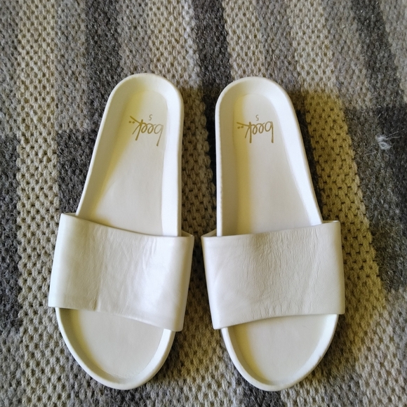 beek Women's Gallito Sandals Slides Leather Size 5 in Cream - Picture 2 of 7